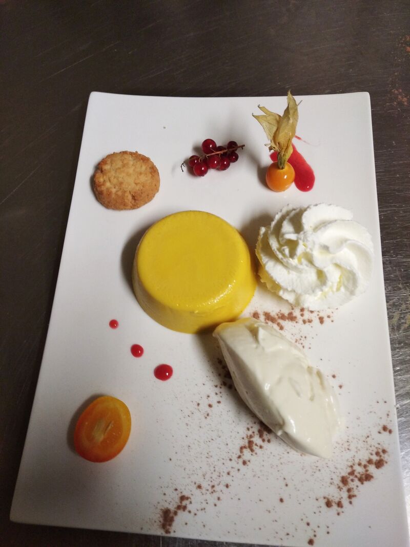 pana cotta mangue , glace pina colada maison