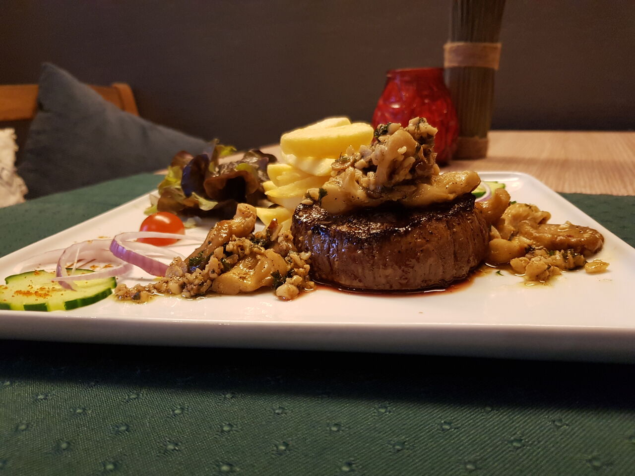 pavé de bœuf irlandais aux pleurotes 