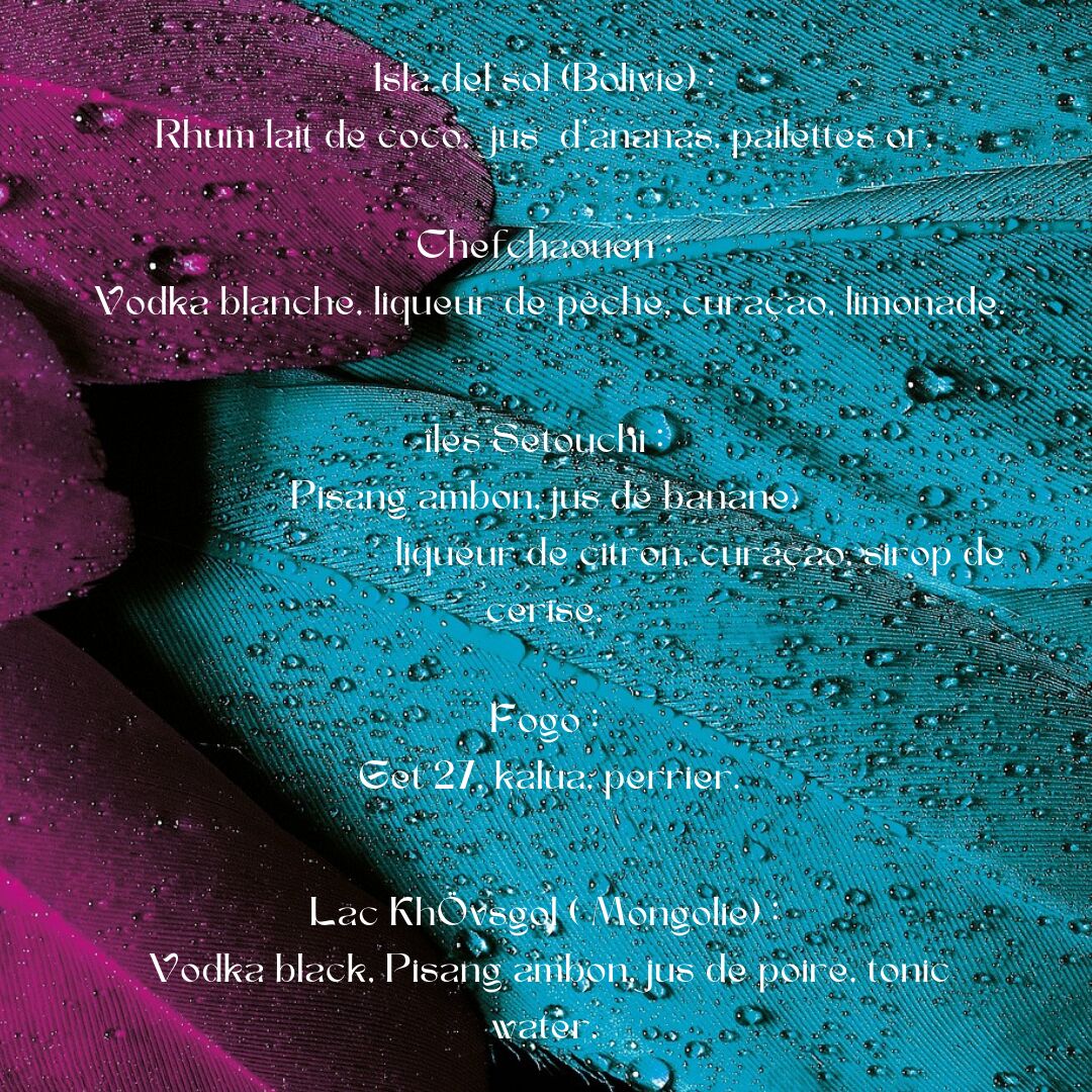 Carte des cocktails