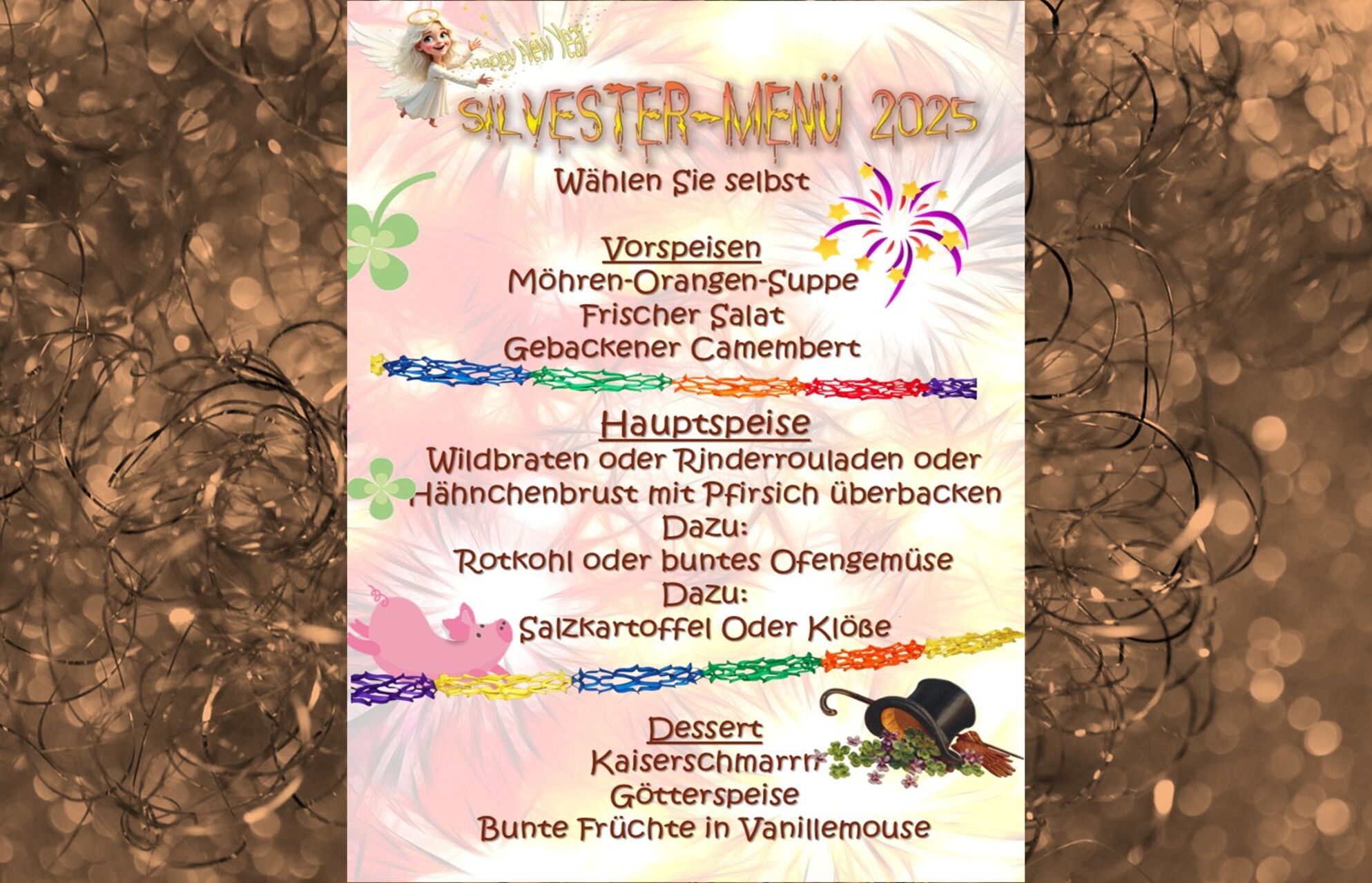 31.12.2025, 18:30 - 20:30 Uhr - Silvestermenü