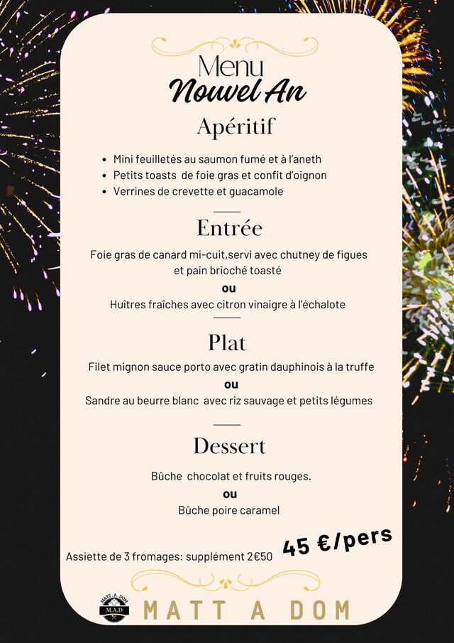 Menu Nouvel An 