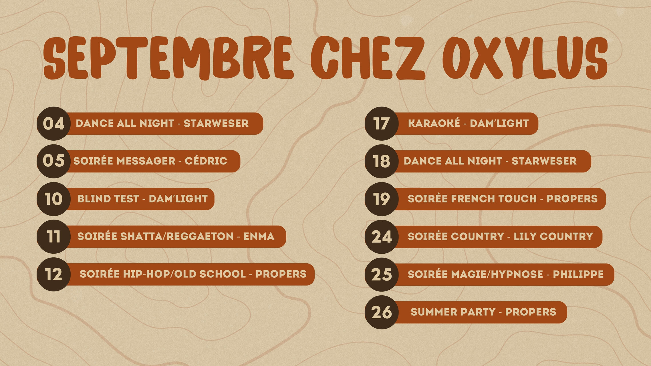 Programmation de septembre
