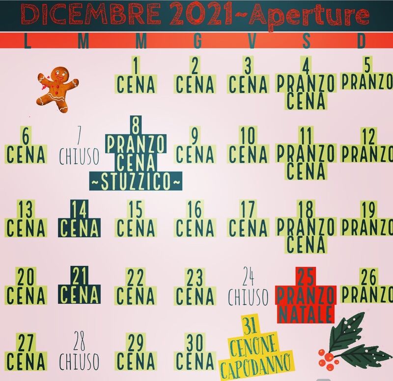DICEMBRE…ci siamo!! Ecco il “nostro” Mese, con indicate le Aperture Straordinarie! p.s.= dal 1/01/22 siamo aperti normalmente