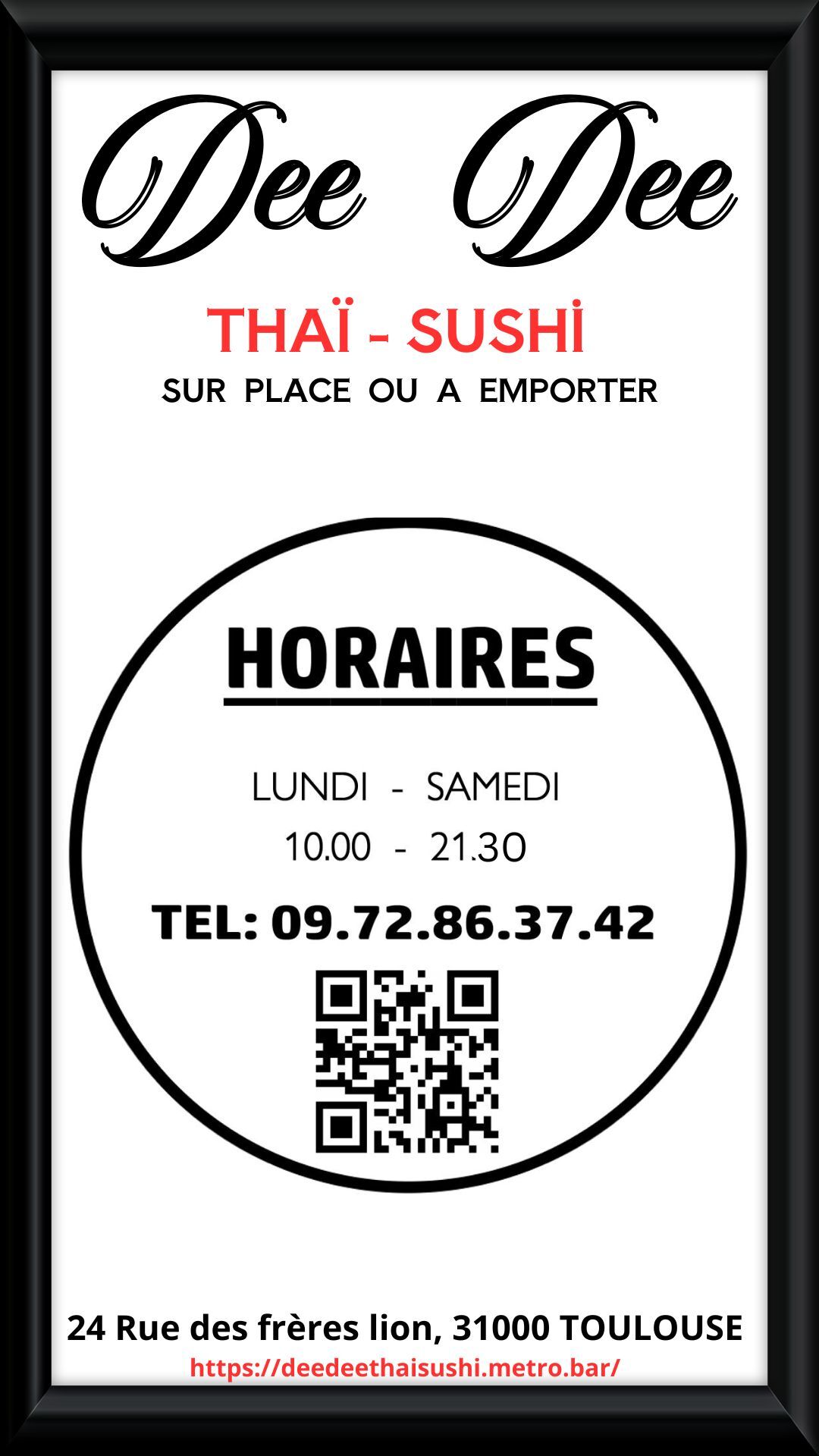 NOS HORRAIRES (été 2025)