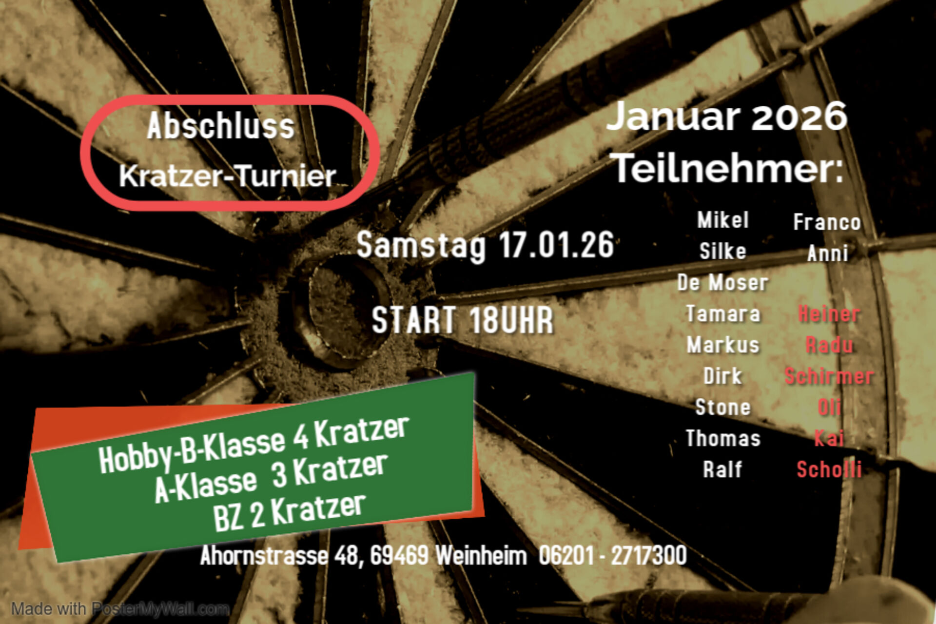 Kratzer-Abschluss-Turnier im Januar