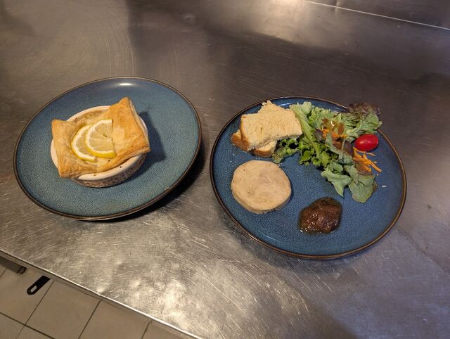 foie gras et feuilleté de st jacques