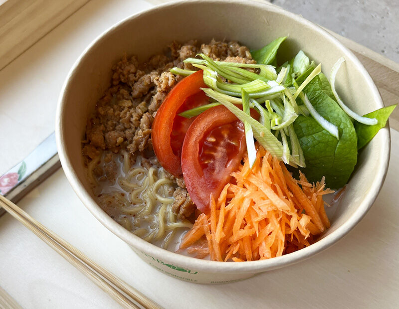 Ramen au poulet et lait de soja