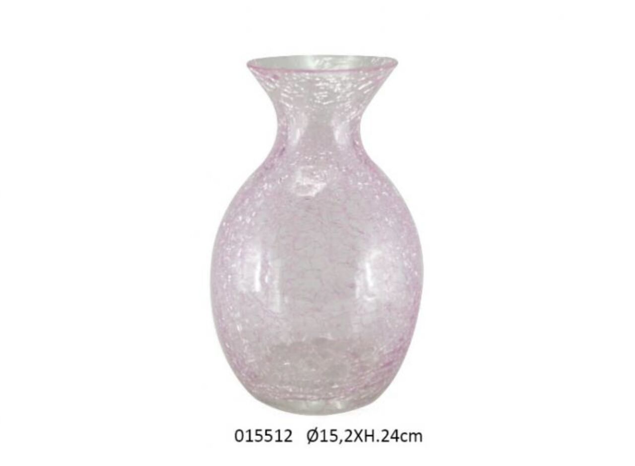 Vase craquelé rose
