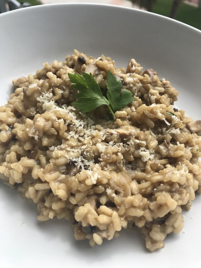Risotto de setas con parmesano