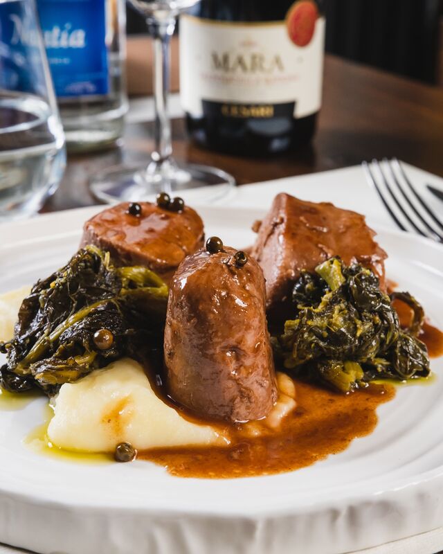 Filetto di cinta senese al pepe verde