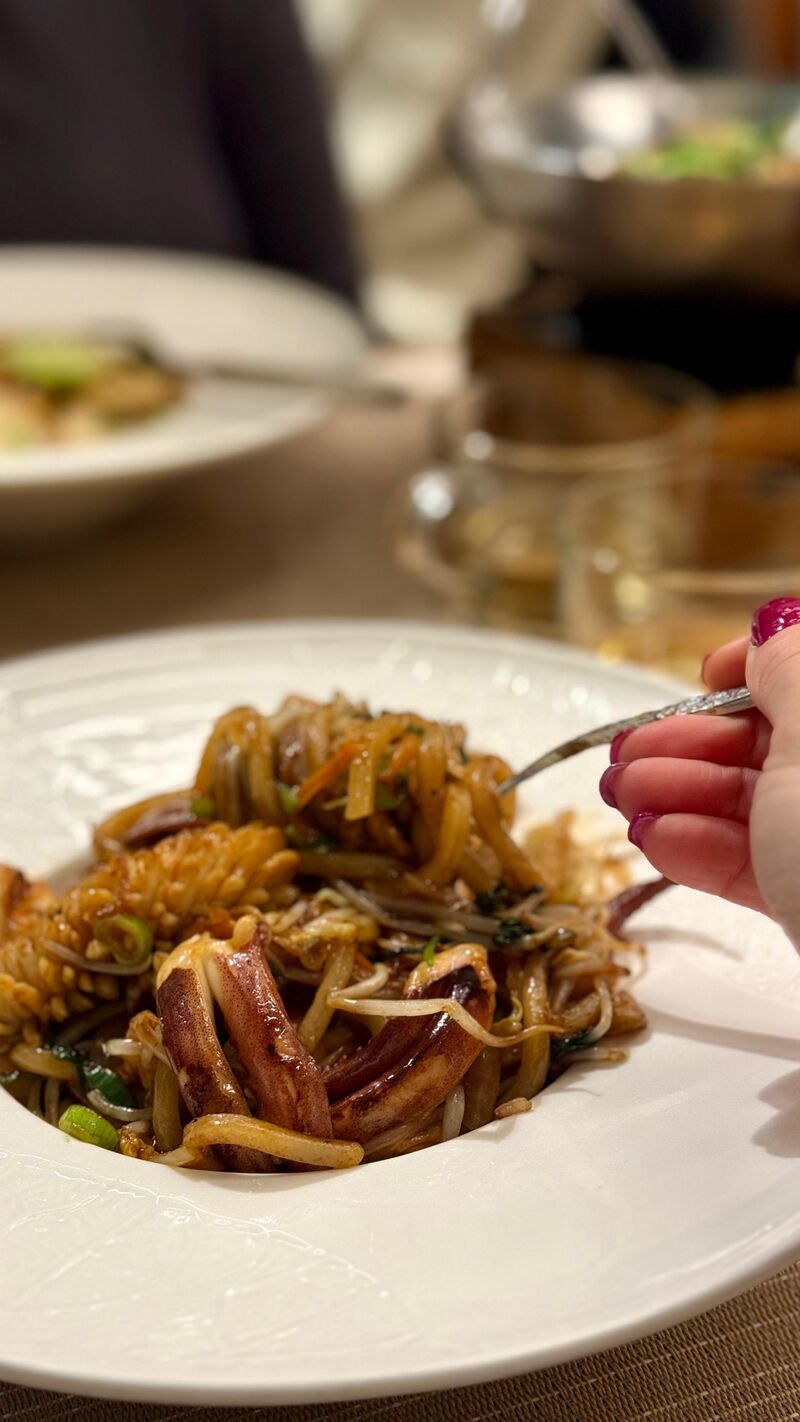 Tagliatelle di riso ai frutti di mare