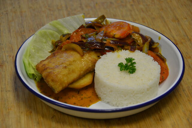 Corvina a la chorrillana