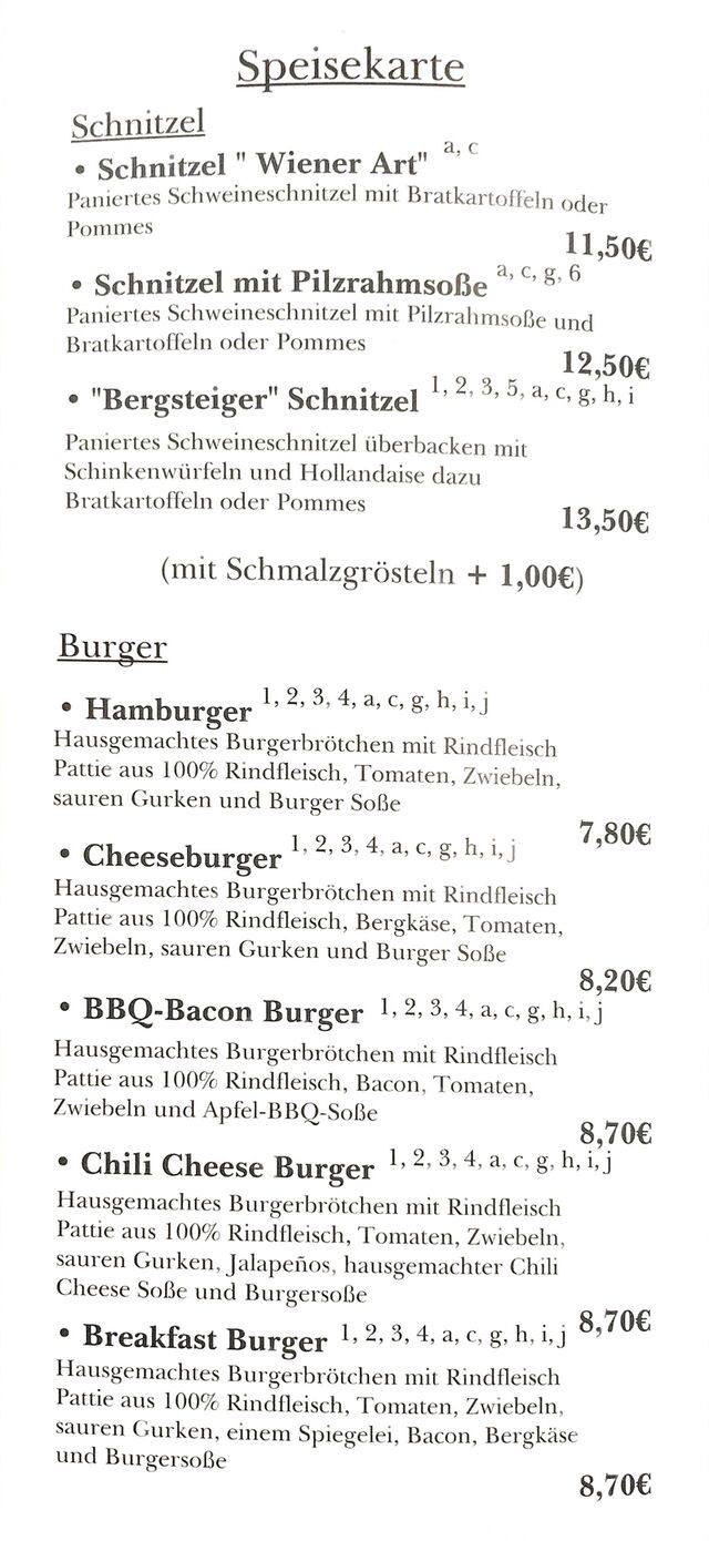 Speisekarte S. 1