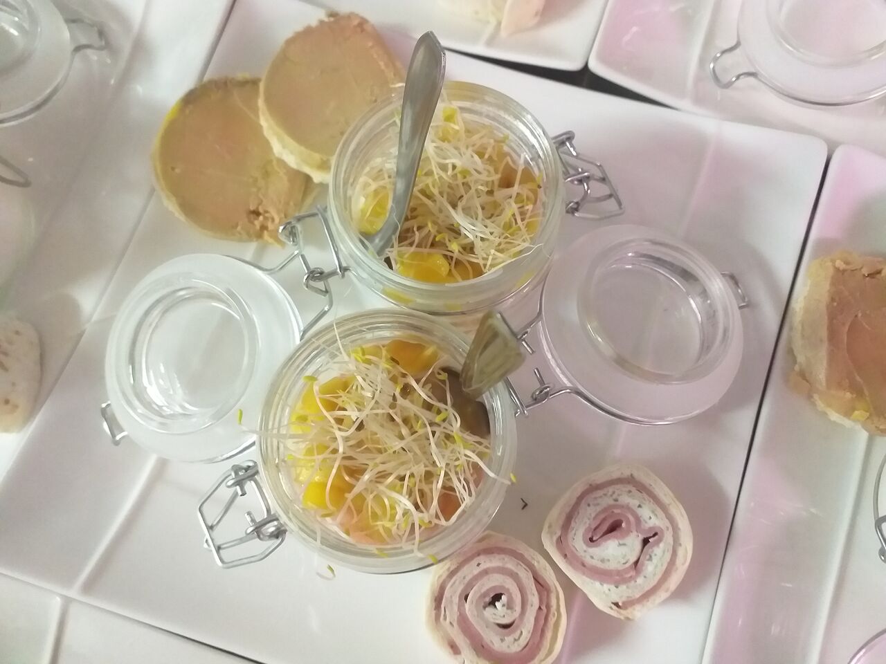 Verrine fromage blanc crevettes mangue