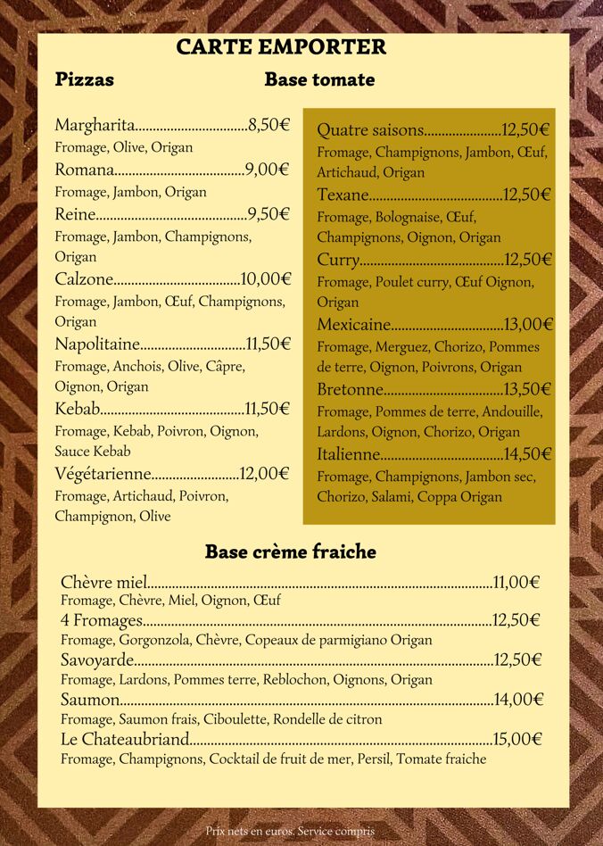 Carte emporter n°1