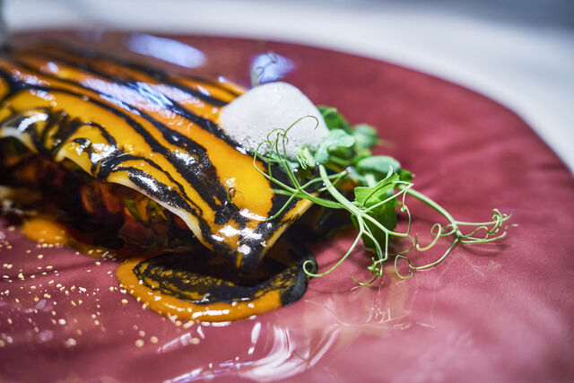 Ravioles de homard, aubergine confite au basilic | Restaurant gastronomique halal Lyon