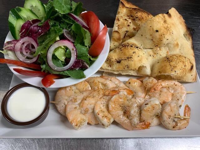 Szaszłyk z krewetek 