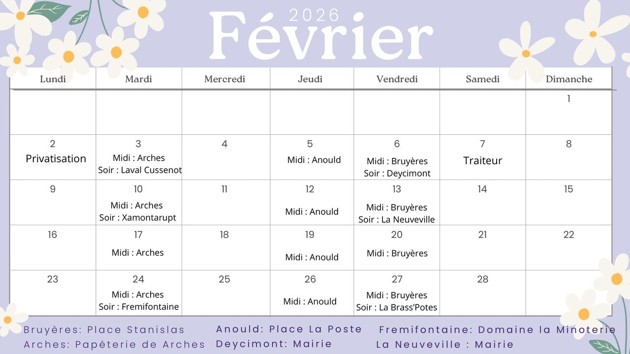 Les emplacements où vous pouvez nous retrouver ! 