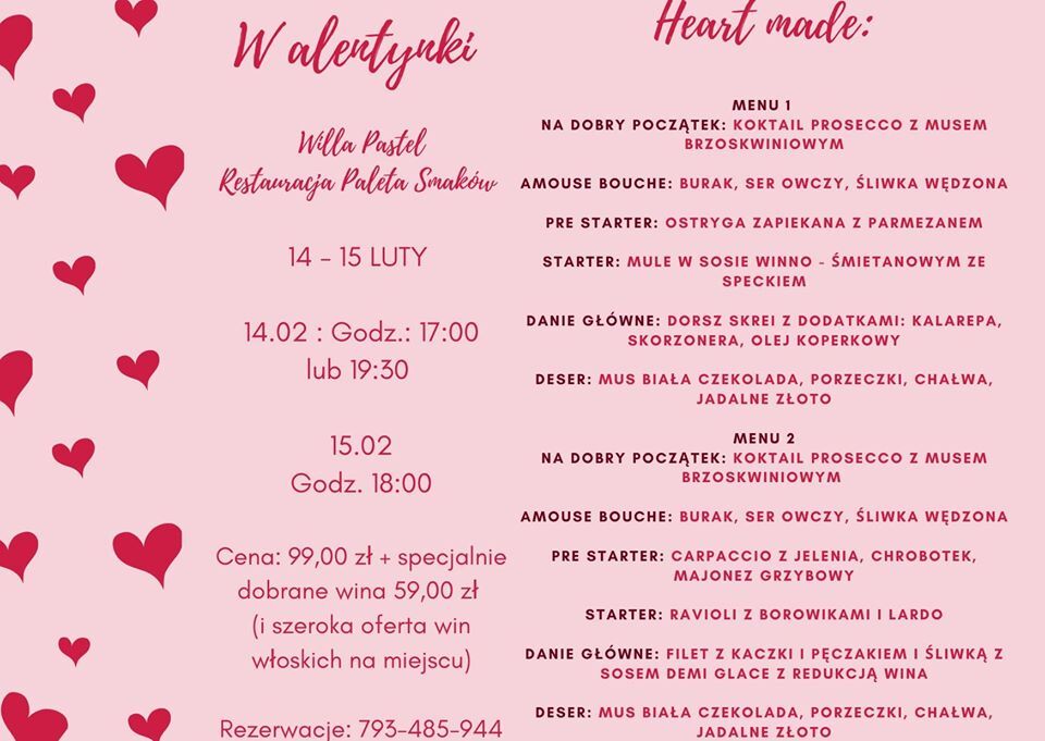 Walentynki w Restauracji Paleta Smaków