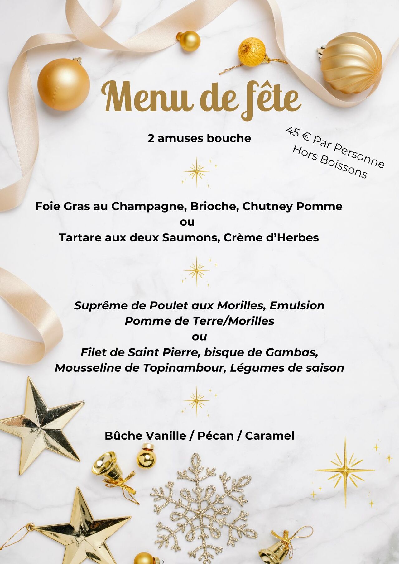 Menu de Fête pour les groupes