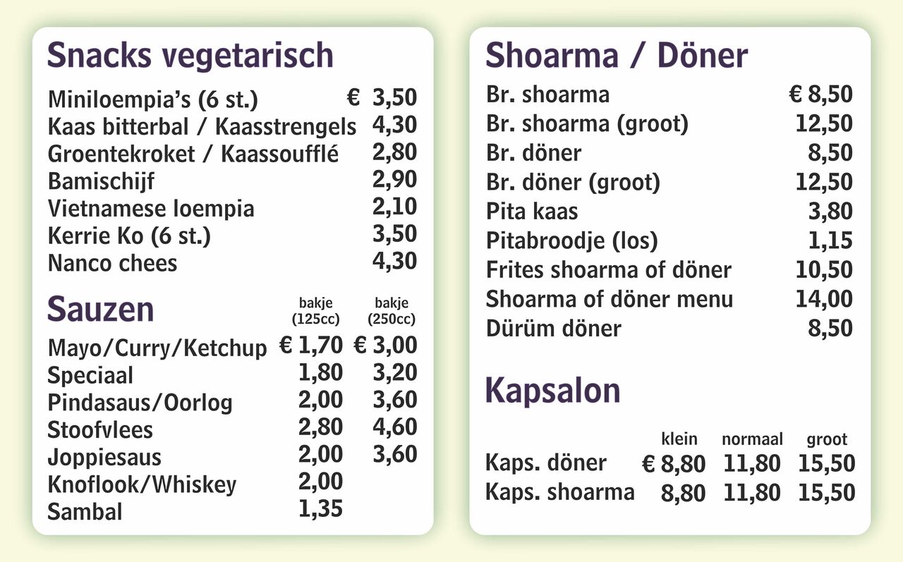 Menu afbeeldingen