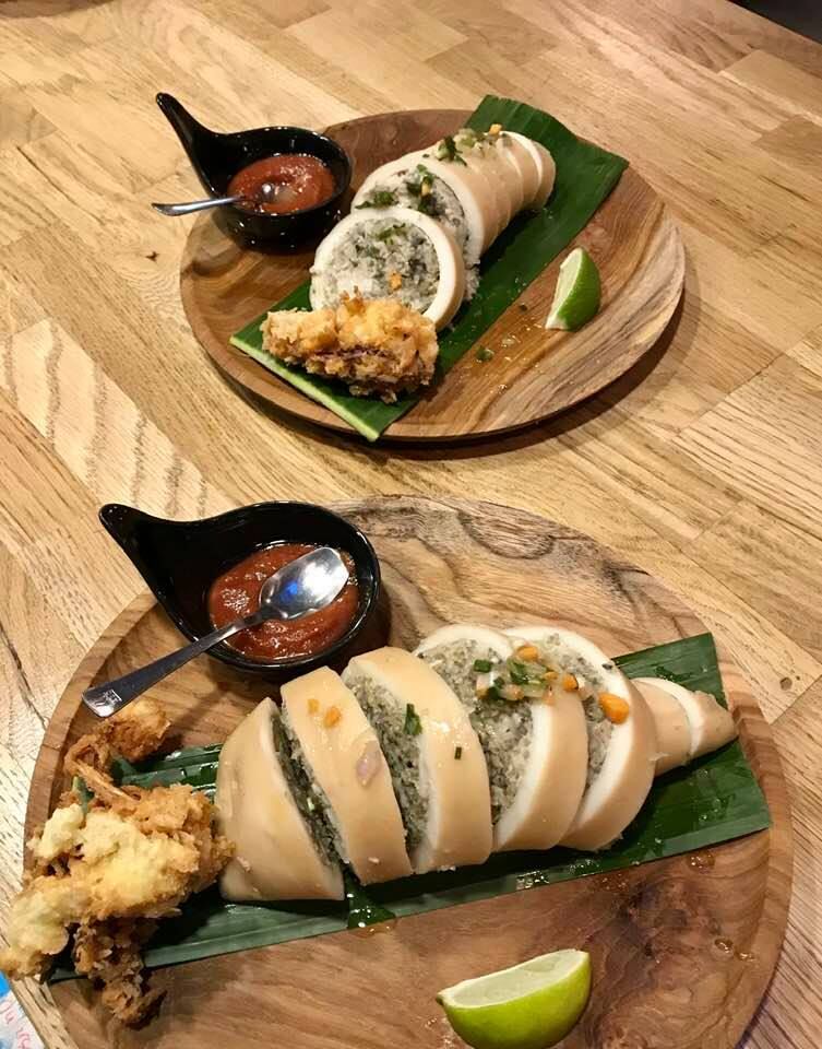 Encornet farci crevettes et poisson frais Vietnam