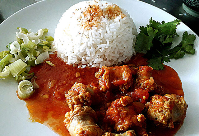 Curry de saucisses de Toulouse 