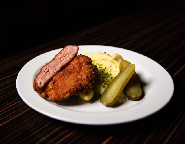 Holandský řízek s bramborovou kaší 