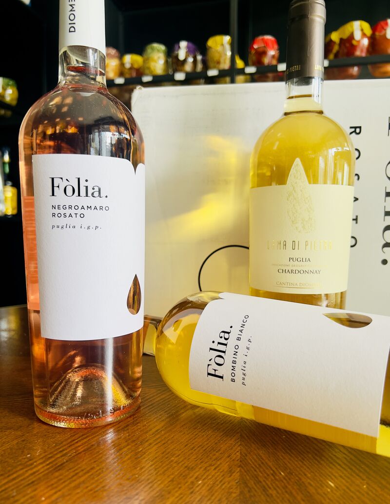 Folia Bombino bianco Puglia & Folia Negroamaro rosato Puglia 