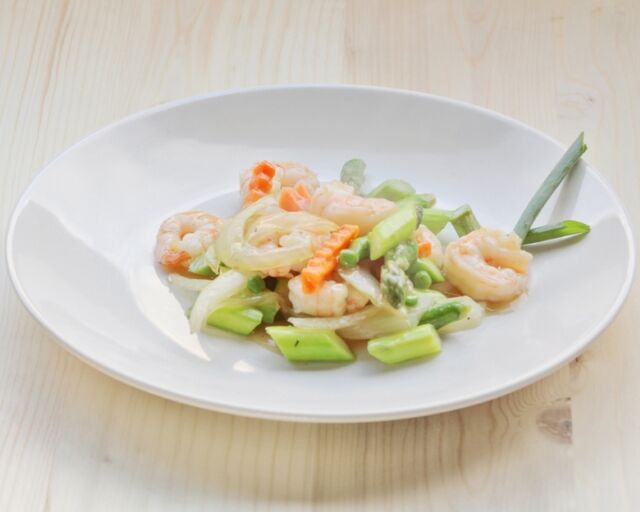 Crevettes aux asperges