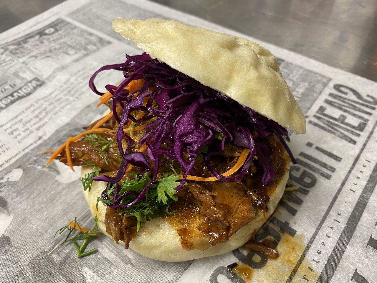 Bao burger porc laqué
