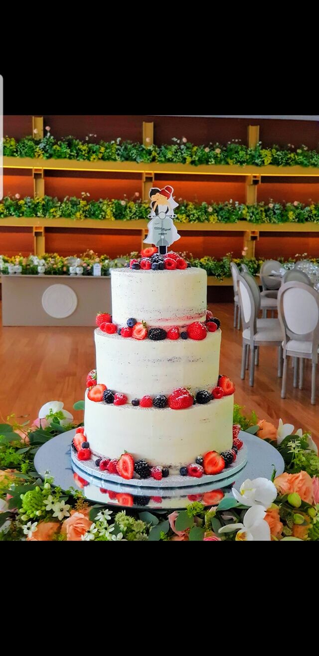 Bolo casamento semi naked