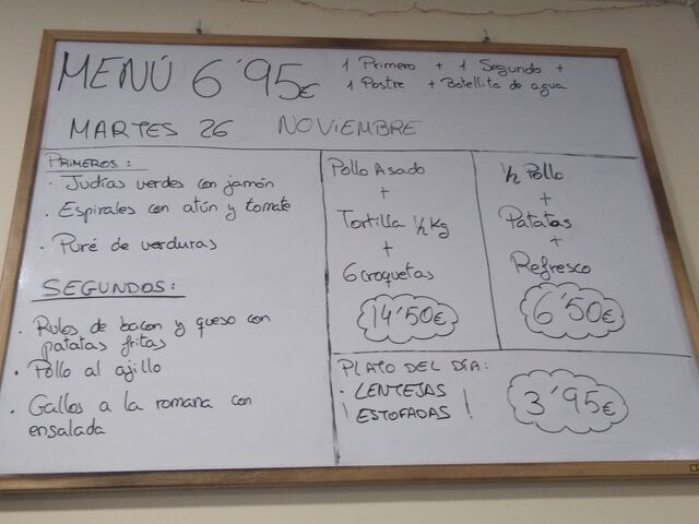 Menú 26de noviembre 