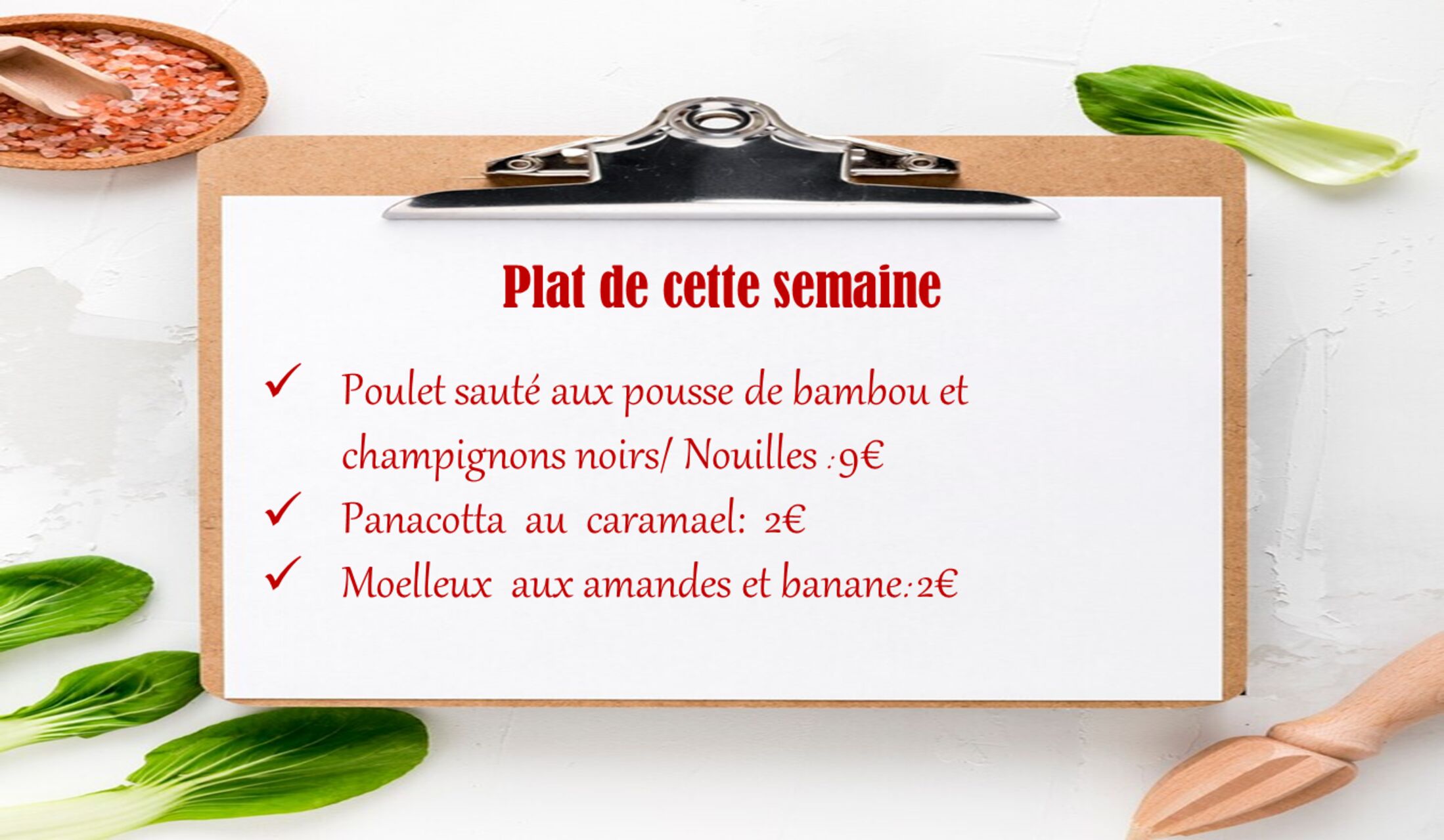 Plat de cette semaine