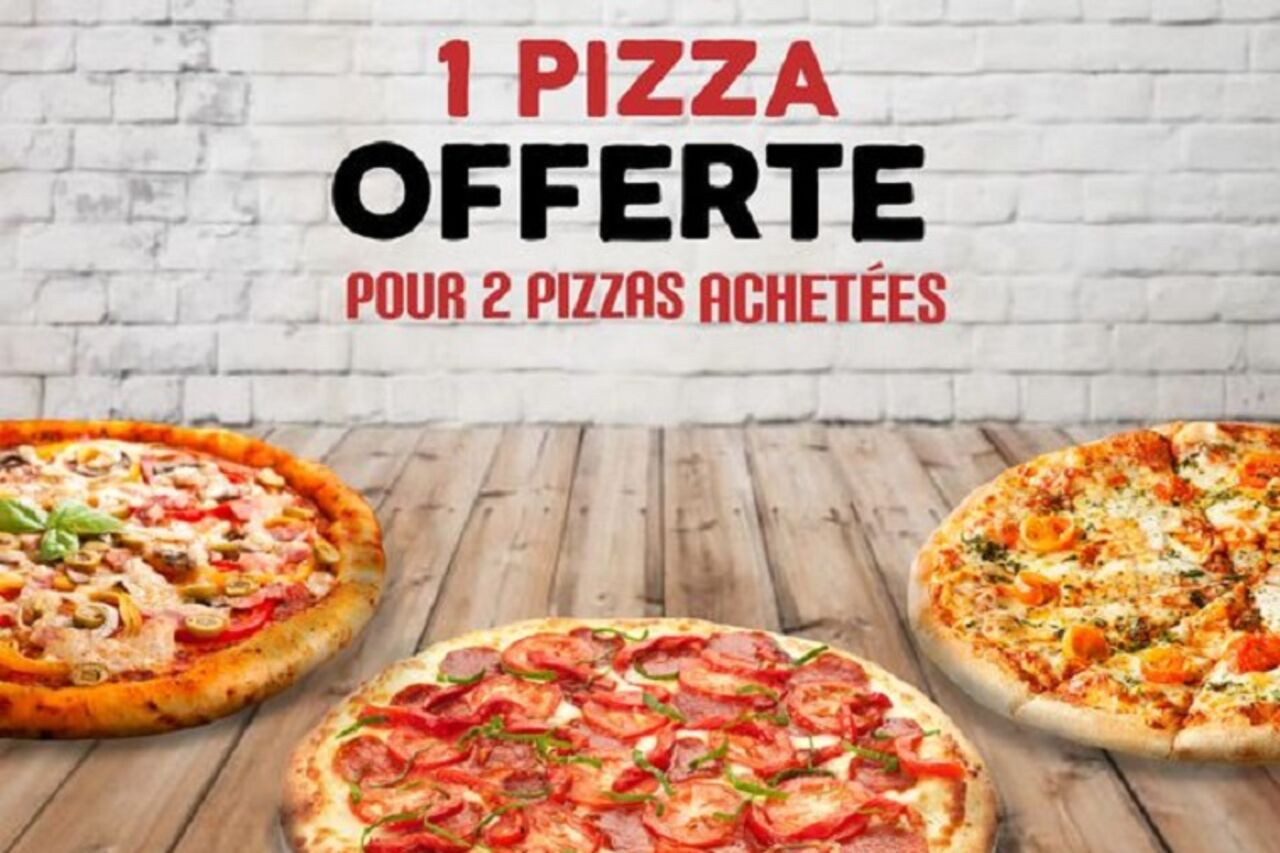 Mardi & Mercredi, 2 Pizzas achetées = 1 offerte