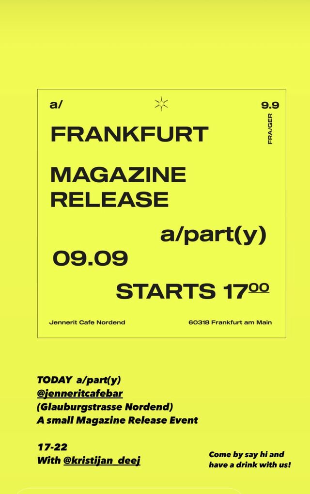 frankfurt MAGAZINE RELEASE a/part(y)