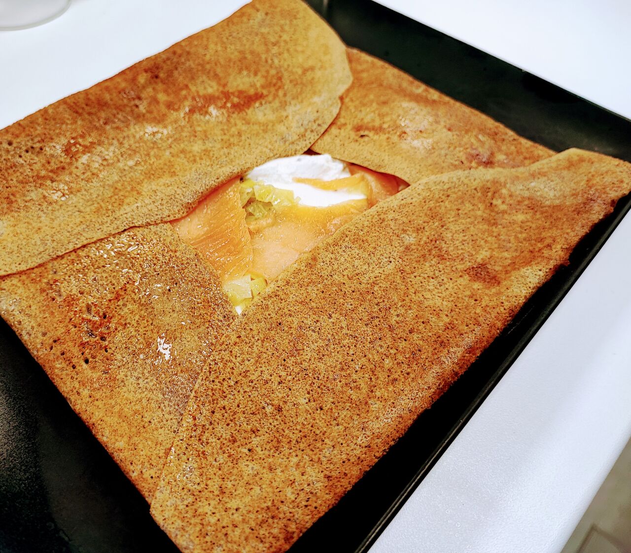Galette saumon et poireaux