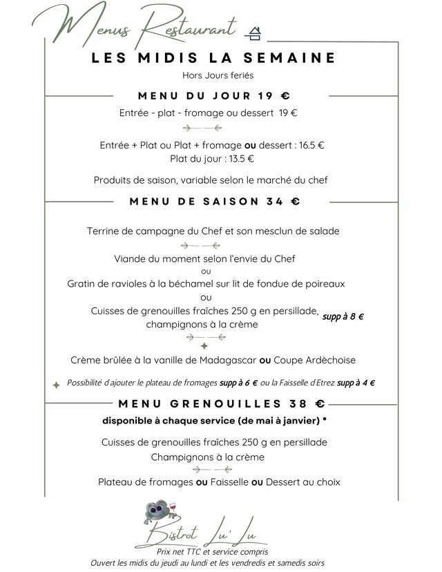 MENU SEMAINE