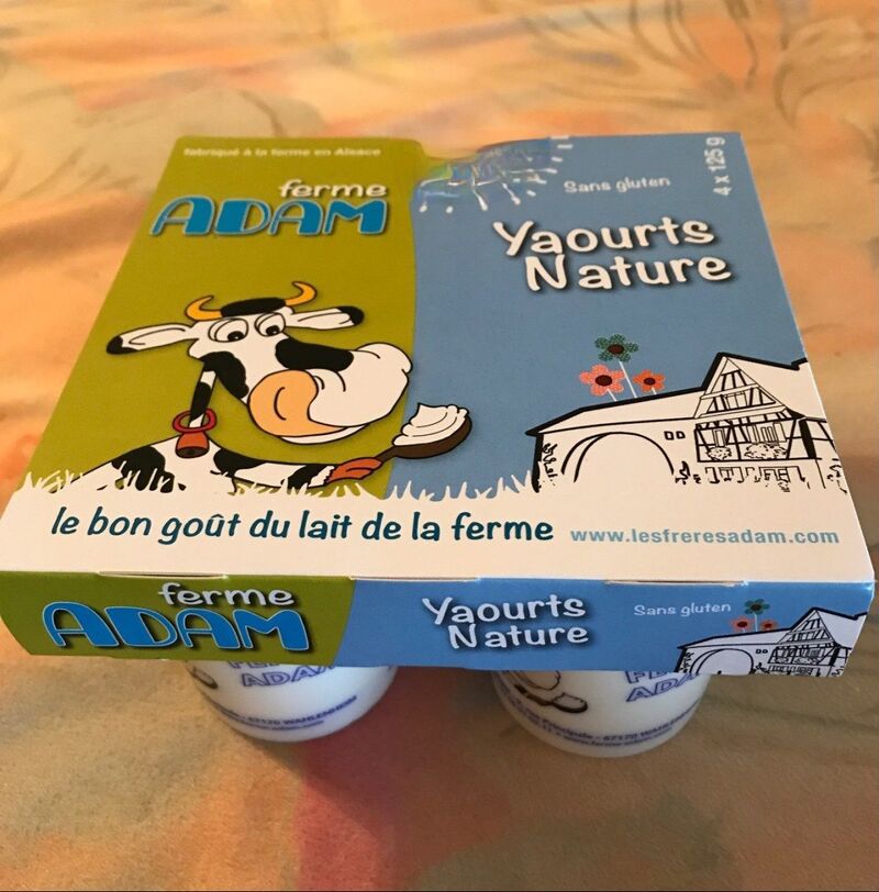 Yaourts natures Ferme Adam - 4x125gr - 1,79€
