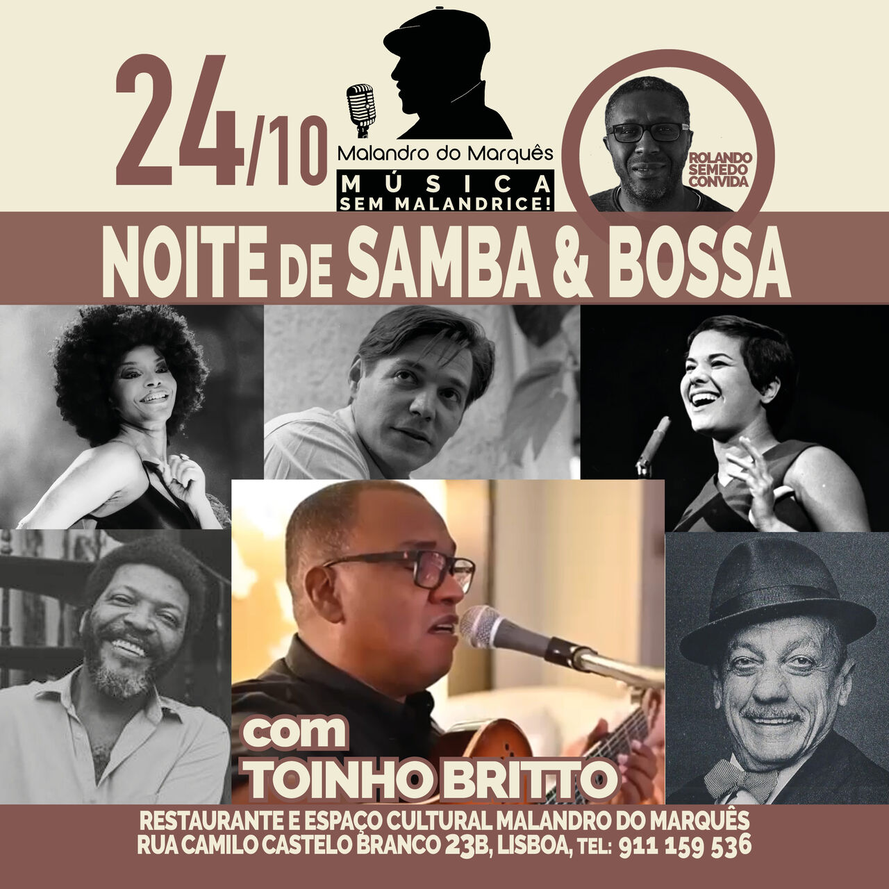 Noite de Samba e Bossa com Toinho Britto