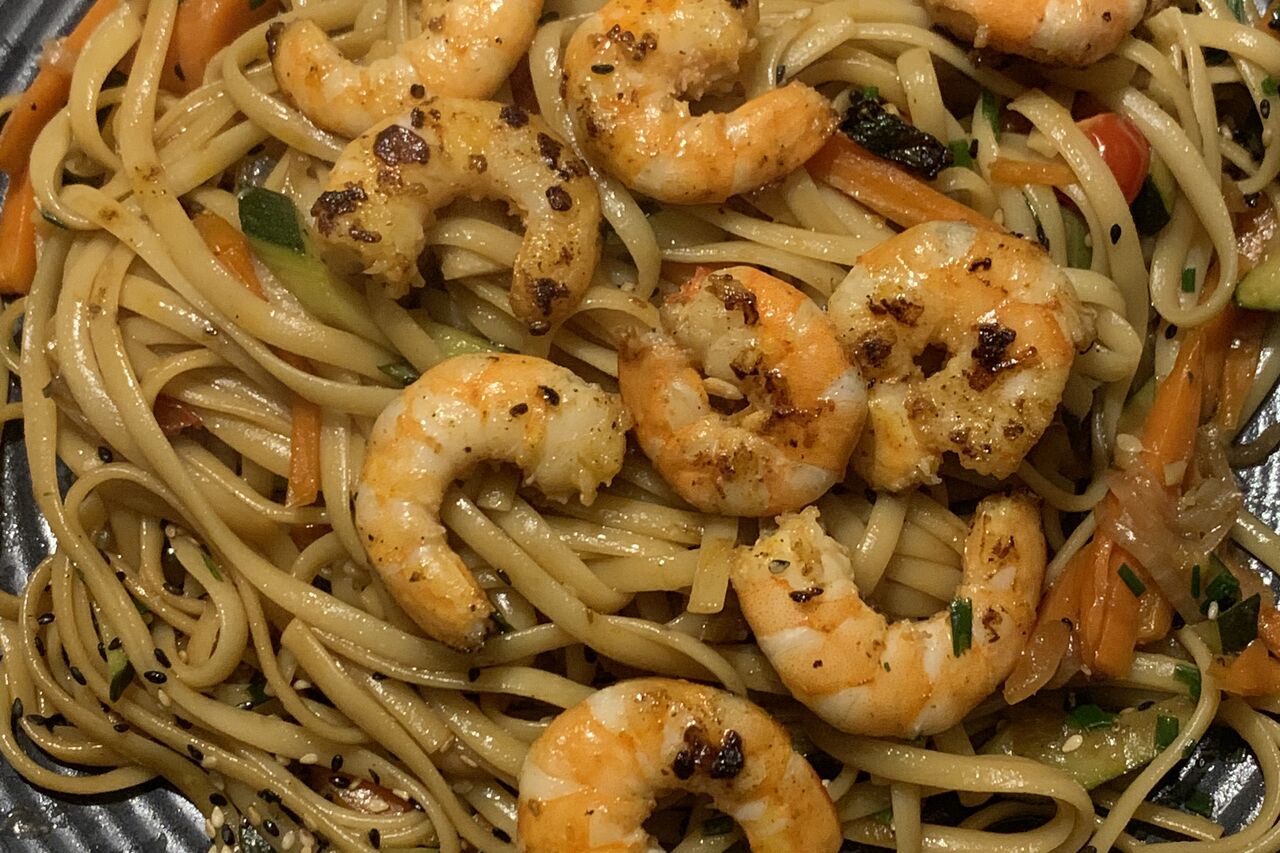 Pâtes sautées sauce japonaise