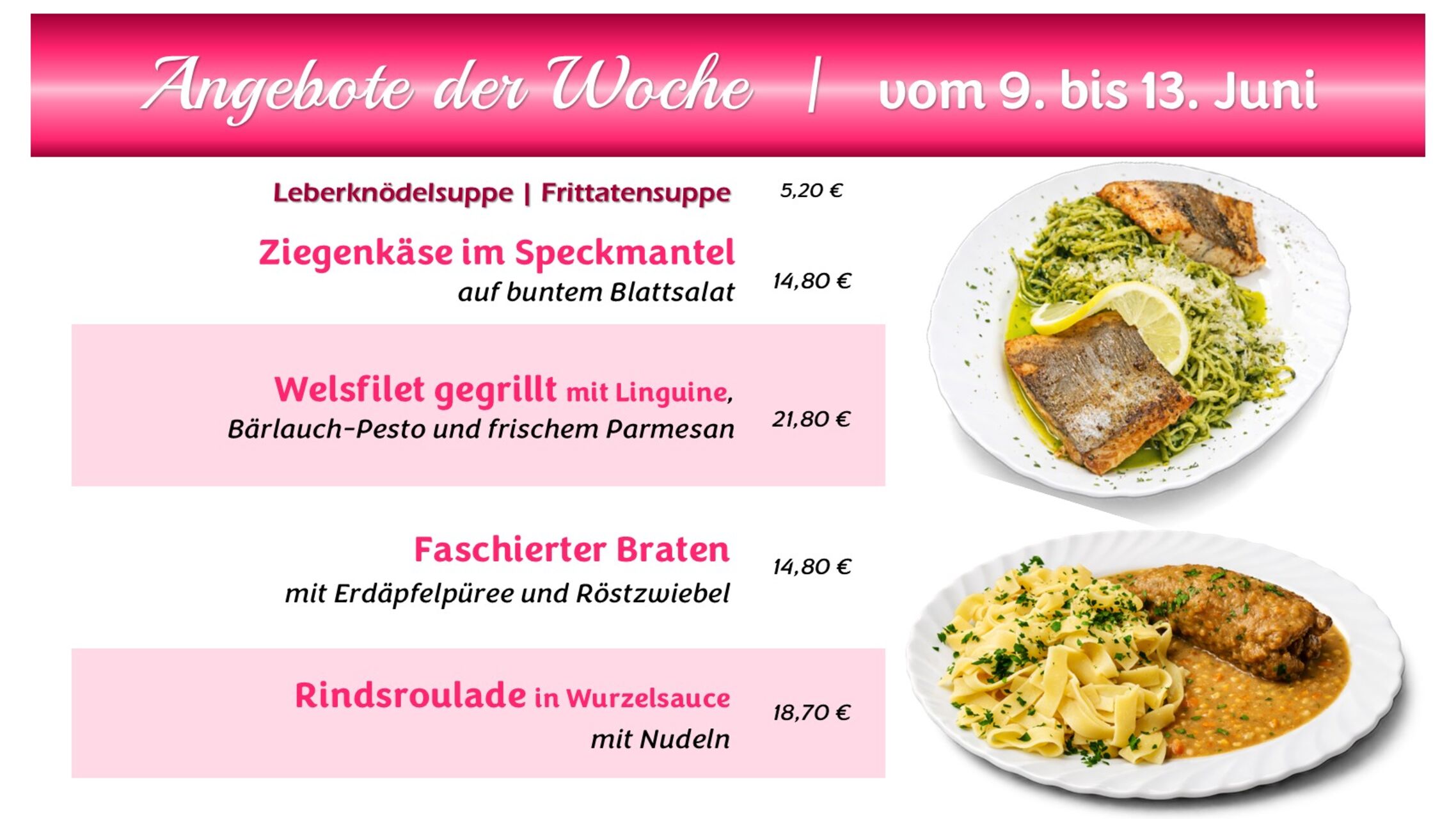Speisenangebot der Woche