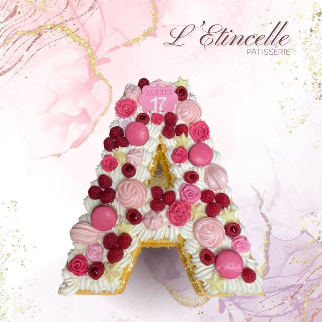 Number Cake Roses et Framboises