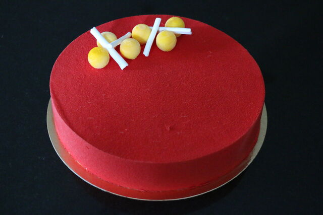 Entremets citron framboise