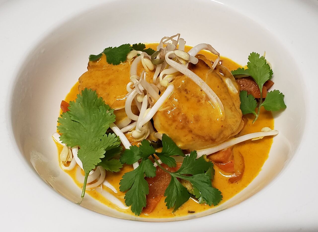 Saint Jacques curry coriandre citron vert