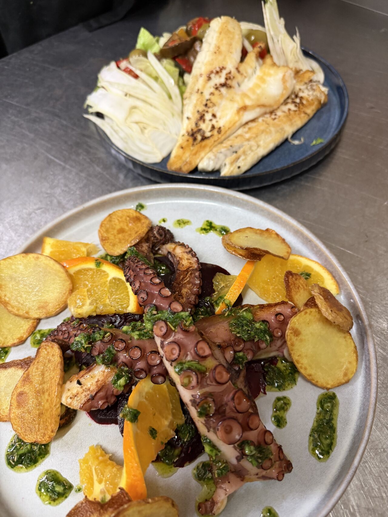 Polpo Mediterraneo e Branzino alla Griglia 