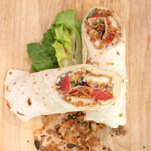 Wrap poulet pané