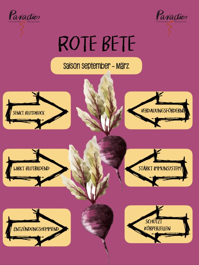 Der Star des Januars: Rote Bete. Fakten von Herkunft über Pflanzung bis hin zur gesunden Wirkung findet Ihr unter „über uns“