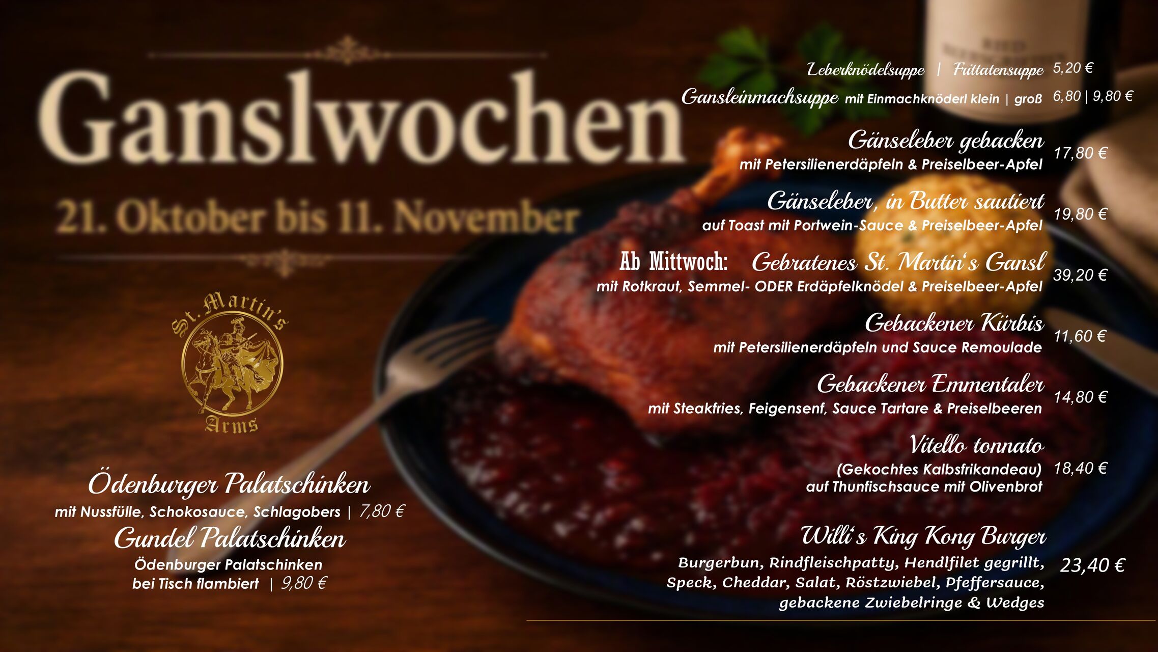 Speisenangebote in der Ganslwoche #1