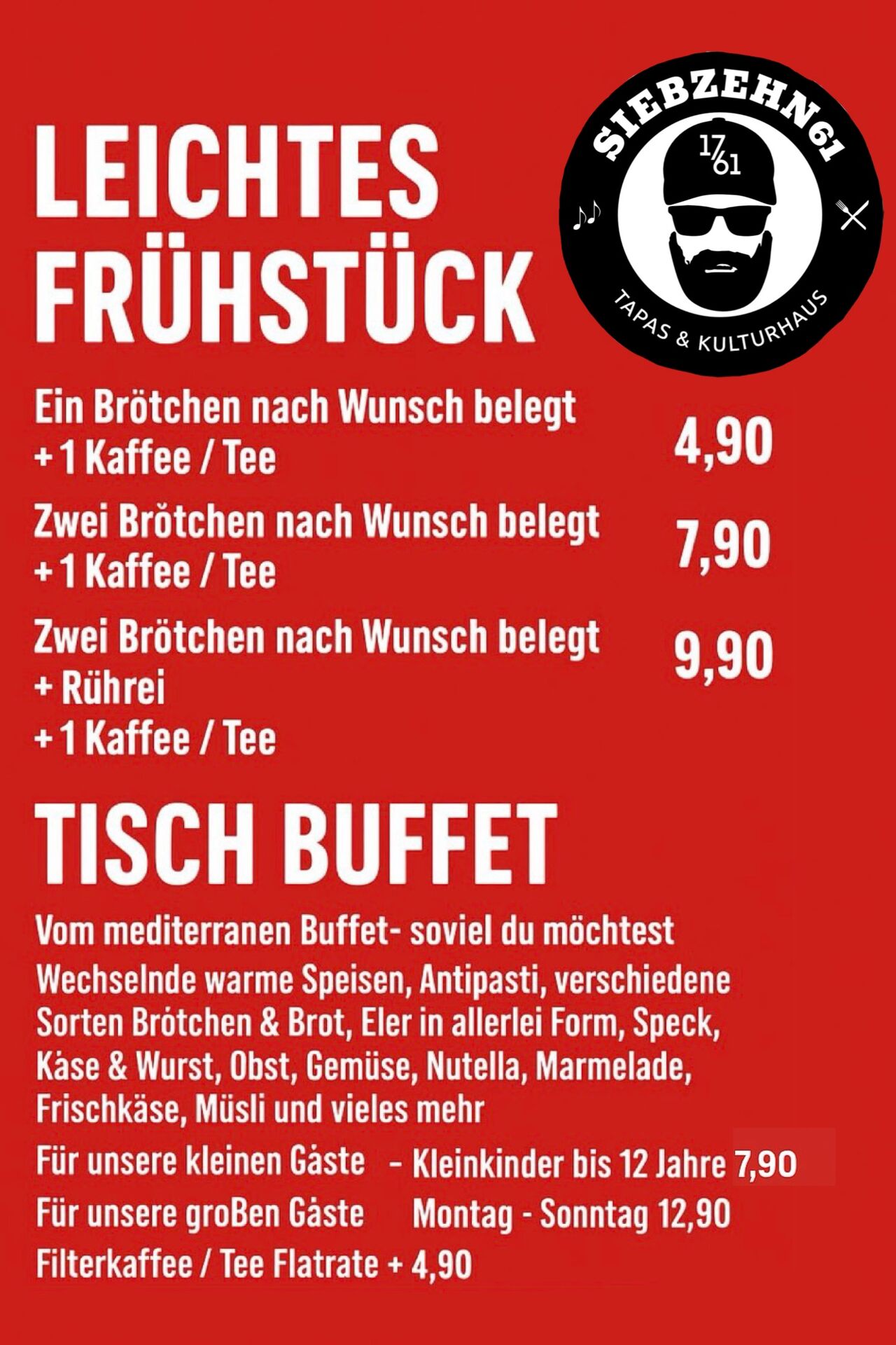 Sa - So: Mediterranes Frühstücks Brunch, Tischbuffet 12,90€
